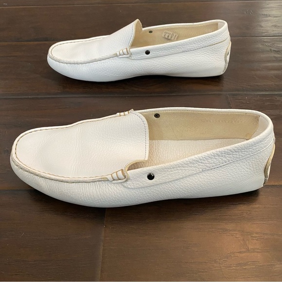 Tod’s white leather driving moccasin loafers men’s size 8 USA size fits 9 - Picture 2 of 9